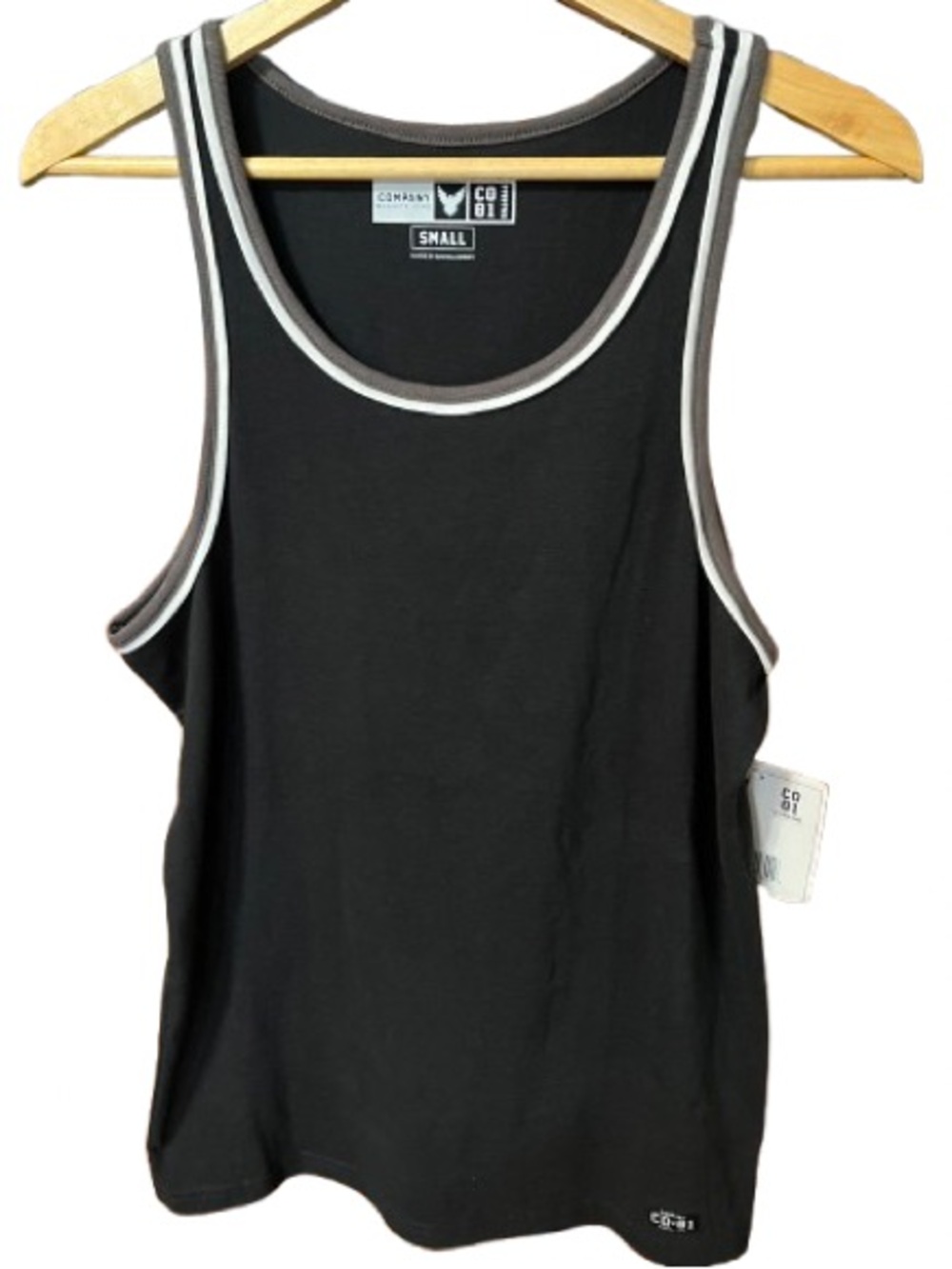 NWT Company Eighty One Black Athletic Tank with Contrast Trim Size Small